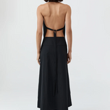 Halter Wrap Dress - Black