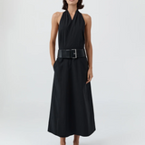 Halter Wrap Dress - Black