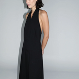 Halter Wrap Dress - Black