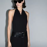 Halter Wrap Dress - Black