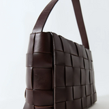 Woven Envelope Mini Tote - Chocolate