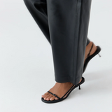 Petit Belt Sling Back Heel - Black
