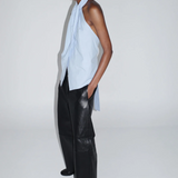 Oxford Halter Tie Back Top - Ciel Blue