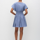 Shirred Waist Mini Dress - Steel