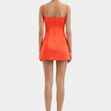 Poppy Contoured Mini Dress - Tangerine