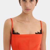 Poppy Contoured Mini Dress - Tangerine