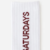 Logo Sock - White Burgundy