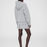 Bond Zip Up Hoodie Framed Monogram - Heather Grey