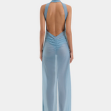 Ruby Open Back Gown - Aqua