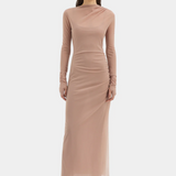 Ruby Draped Gown - Light Tan