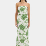 Gardella Strapless Midi Dress - Frisa Print