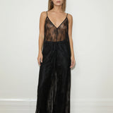 Lace Longline Cami - Black