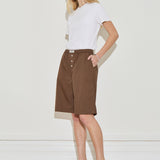 Longline Cotton Short - Chocolate