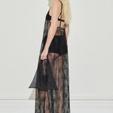Lace Longline Cami - Black