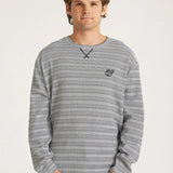 Striped Waffle Relaxed Long Sleeve Tee - Ivory