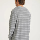 Striped Waffle Relaxed Long Sleeve Tee - Ivory
