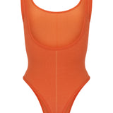 Classic Wool Bodysuit - Papaya