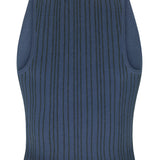 Patty Pinstripe Wool Top - Denim