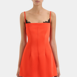 Poppy Contoured Mini Dress - Tangerine