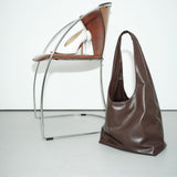Louie Dark Brown Alt-Leather Hobo Tote