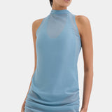 Ruby Open Back Gown - Aqua