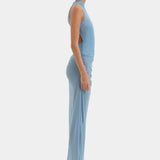 Ruby Open Back Gown - Aqua