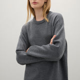 Reid Crew Knit - Mid Grey Melange