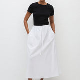 Drawcord Skirt - White