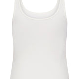 Soft Jersey Slim Scoop Tank - White