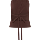 Halter Wrap Top - Liqueur
