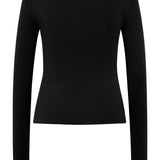 Organic Cotton Long Sleeve Top - Jet Black
