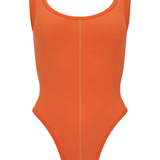 Classic Wool Bodysuit - Papaya