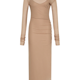 Ruby Draped Gown - Light Tan