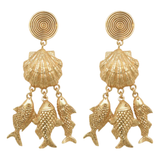 Bahamut Earrings - 18K Gold Plated