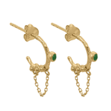 Urraca Earrings with Jade - 18K Gold Plated