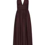 Plunge Halter Dress - Aubergine