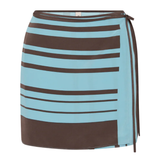 Rioja Wrap Mini Skirt - Pacha Mineral Stripe