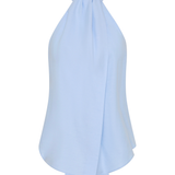Oxford Halter Tie Back Top - Ciel Blue