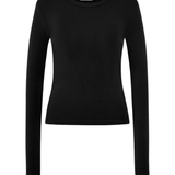 Organic Cotton Long Sleeve Top - Jet Black