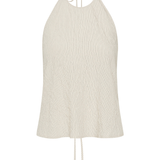 Crushed Halter Top - Petite Pinstripe