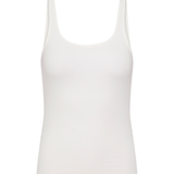 Soft Jersey Slim Scoop Tank - White