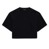 Myers Cropped Tee Framed Monogram - Black