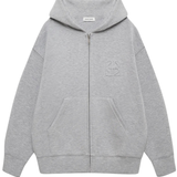 Bond Zip Up Hoodie Framed Monogram - Heather Grey