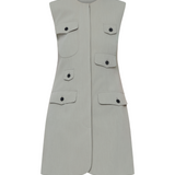 Utility Vest Mini Dress - Mushroom