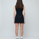 Lucie Zipper Mini Dress - Black