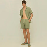 Dusty Green Porto Waffle Shorts