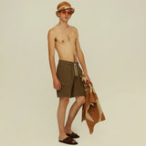 Army Cargo Linen Shorts - Green