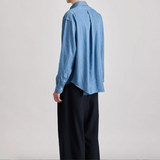 Luis Chambray Long Sleeve Shirt - Blue