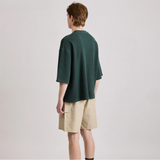 Waffle Half Sleeve Tee - Dark Green