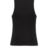 High Neck Tank Top - Black